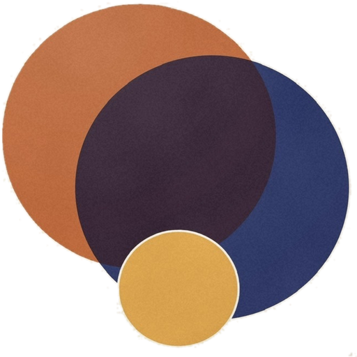 deep end grooves — overlapping terracotta, aubergine and amber circles